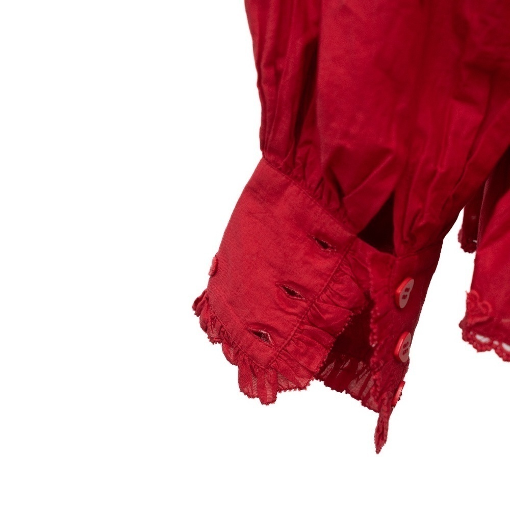 FARM Rio Red Ruffled Peasant Blouse - Picture 9 of 14